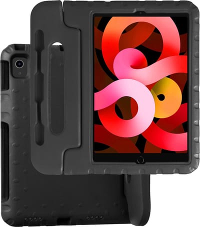 Hoesje Geschikt voor Apple iPad Air 5 (2022) - 10.9 inch - 5e Generatie - M1 - Kinderhoes Shockproof Bumper - Kidsproof Case - Tablet Hoes - Kinder Hoes Cover - Zwart