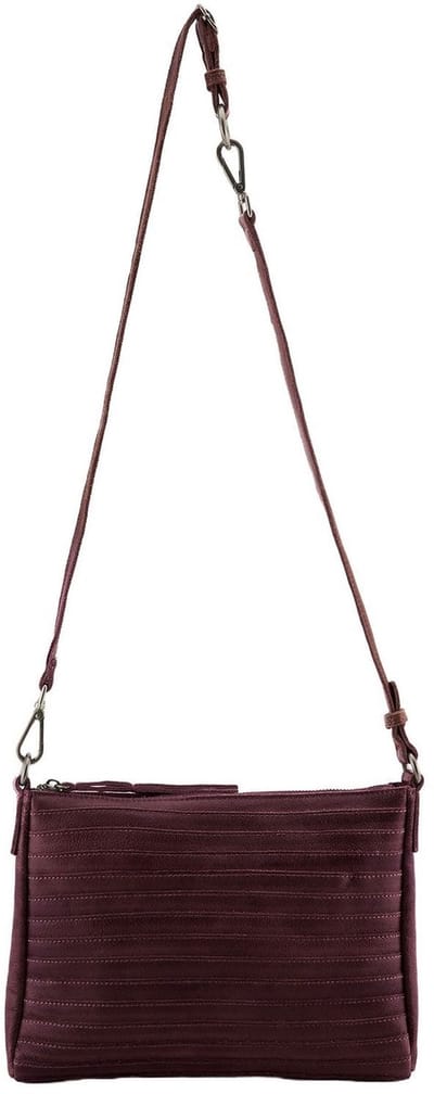 FREDsBRUDER Leren schoudertas Layer Crossbag Dark Red wijnrood