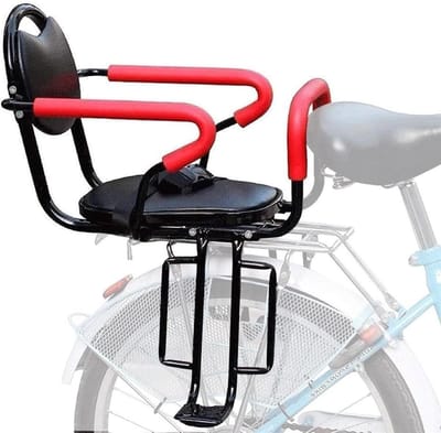 Kinder Fietsstoel - Zitje Achter - Samen Fietsen - Met Rugleuning - Tot 50kg - Zwart Rood