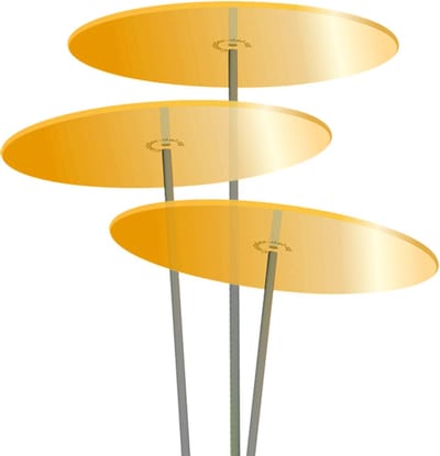 Zonnevangers Cazador Del Sol - tuin decoratie voor buiten - Geel Ø200mm x 175cm Set3