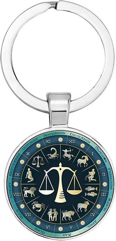 Akyol - Weegschaal Sleutelhanger - weegschaal - iemand die van sterrenbeelden houdt - libra - leuke cadeau voor een sterrenbeeld liefhebber - verjaardagscadeau - kado - gift - geschenk - 2,5 x 2,5 CM