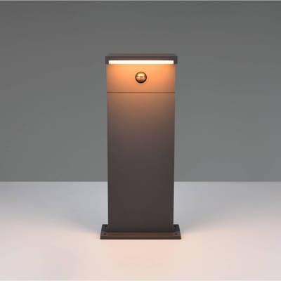Trio Lighting LED sokkellamp Ravi, antraciet, hoogte 50 cm, sensor, IP54