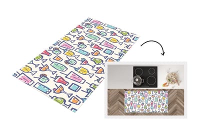 Keukenloper - Loper keuken - Cocktail - Glas - Zomer - Patronen - 120x60 cm - Keukenloper vinyl
