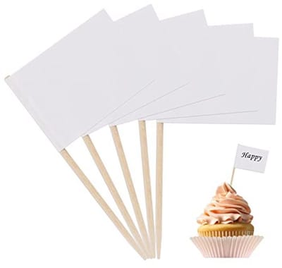 100 Stuks Lege Tandenstokers Vlaggen voor Party, Cake en Voedsel Buffet