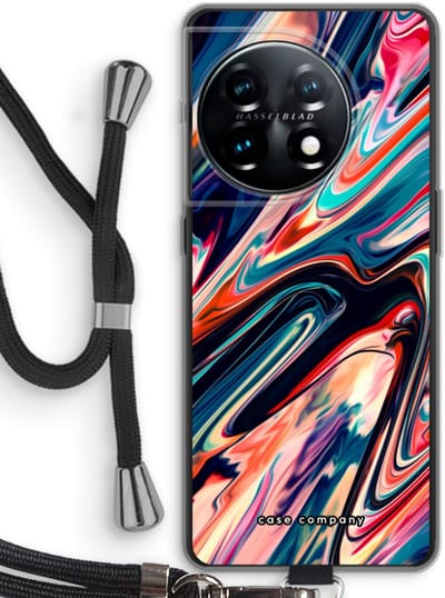 Case Company® - Hoesje met koord geschikt voor OnePlus 11 hoesje met Koord - Quantum Being - Telefoonhoesje met Zwart Koord - Bescherming aan alle Kanten en Over de Schermrand