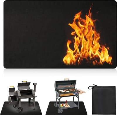 Vouwbare brandwerende mat 122 x 97 cm voor buitengebruik, hittebestendig tot 2000 °C, ideaal voor gras, vloer en barbecue.