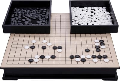 Go Spel - Strategie Spel - Logisch Denken - Luxe Houten Goban - XL Formaat - Zwart