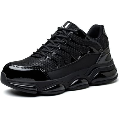 Veiligheidsschoenen met luchtkussen Heren Voor Werk Sneakers Dames Ademend Stalen Neus Werkschoenen Laarzen Heren Anti-Smash Veiligheidslaarzen Licht 44 black