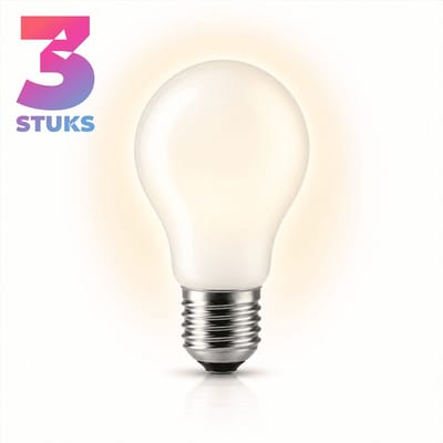 3x Peertje Gloeilamp E27 - 40W - Warm Wit Licht (2700K) - 600 lm - 1 jaar - Dimbaar