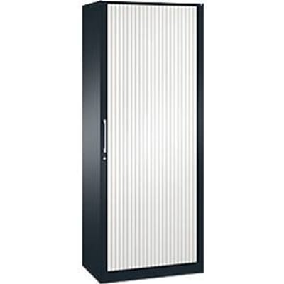 Roldeurkast ASISTO C 3000, 5 ordnerhoogten, B 800 mm, antraciet/wit