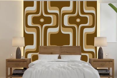 Behang - Fotobehang Retro - Design - Bruin - Breedte 240 cm x hoogte 240 cm