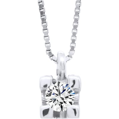 Ketting Diamond Solitaire 0,10 Cts White Gold