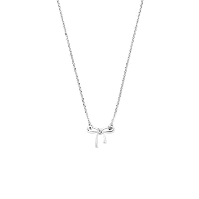 Lev Sieraden - Ketting - Anker Collier met strik - Zilver - 41 + 4cm - 1.3mm Gerhodineerd 925 zilver