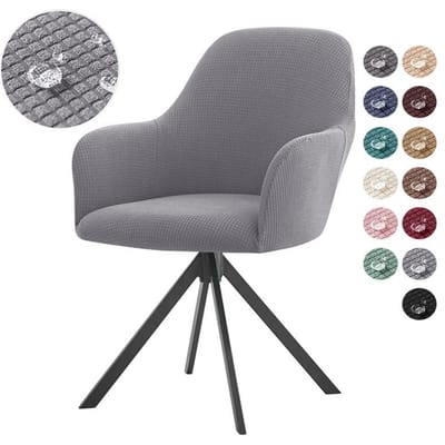 Housse d'accoudoir haute épaissie Imperméable Housse de chaise rotative pour bureau Housse anti-poussière Housse de chaise haute de salle à manger d'hôtel de maison Haut de gamme 51*48*17cm gris clair