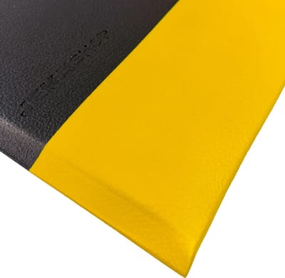 Anti vermoeidheidsmat WS-1 voor kortdurend staand werk - Geel & Zwart - 200 cm x 91 cm x 9,5 mm- Anti-slip - Veerkrachtig schuim - 9,5 mm - Voor binnen