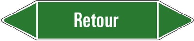 Retour leidingmarkering op vel 75 x 17 mm - 8 per vel