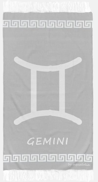 uit Turkije By Aquatolia Hamamdoek Gemini Zodiac - 100% Zacht Katoen - Strandlaken - Handdoek - Grijs - 100cm x 180cm - Originele hamamdoek uit Turkije