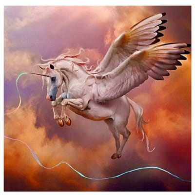 Diamant schilderij kruissteek volledige ronde diamant borduurwerk Pegasus mozaïek foto's steentjes 30x30CM brown