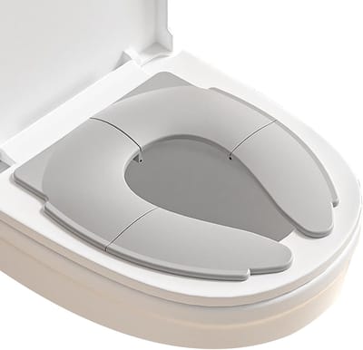 Opvouwbare Toiletbril - Toiletopzetstuk Kinderen - Potjestraining Thuis - Antislip Siliconen Kussen - 35x28cm - Grijs