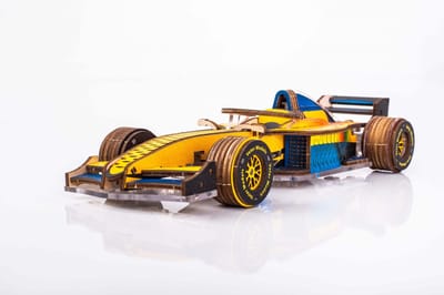 Veter Models 3D Modelbouwpakket Racer V3, AKV-17, Blauw/Geel, 17x7x4cm