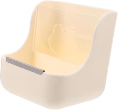 Voerbak Kleine Dieren - Hooibak Dispenser - Netjes Voeren - 2-in-1 Ontwerp - 16 cm Breed - Beige