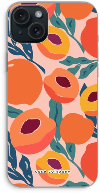 Case Company® - Hoesje geschikt voor iPhone 15 Plus hoesje - Perzik - Soft Cover Telefoonhoesje - Bescherming aan alle Kanten en Schermrand