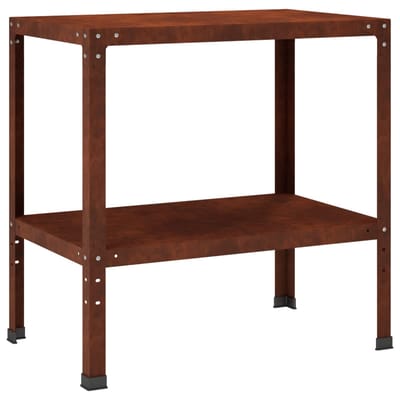 vidaXL - Planttafel - 80 - x - 50 - x - 80 - cm - weervast - staal - Roestkleurig