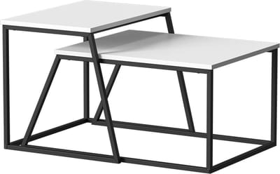 Vicco Myra Salontafel set – 60 x 50 cm 2 delen Wit/zwart