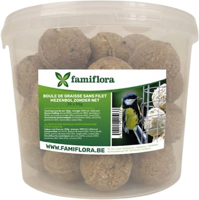 Famiflora Mezenbol / Vetbol voor vogels - Zonder net - 35 stuks - Zonder netje - Inhoud: 35 stuks