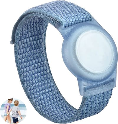 Knaak Armband geschikt voor Apple AirTag - Ideaal voor Kinderen - Klittenband Sluiting - Blauw