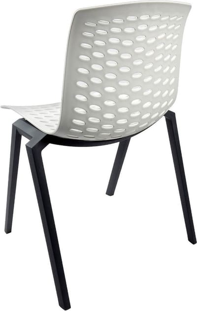 Kantinestoel Flex Frame Grijs Zitting Rood