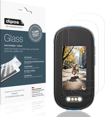 dipos – 2x Pantserfolie geschikt voor Sosisul 01141643 Action Cam | 9H Screenprotector
