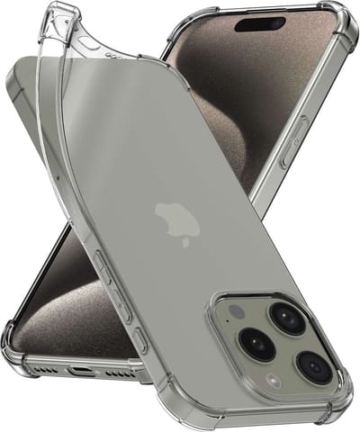 ebestStar - Hoes geschikt voor iPhone 15 Pro Apple, Silicone Slim Cover Case, Versterkte Hoeken en Randen hoesje, Transparant