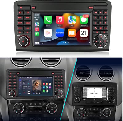 Junsun Android 15 Autoradio Geschikt Voor Mercedes ML/GL Klasse W164 X164 Accessoires, 2GB+32GB, Draadloze CarPlay, DAB+, GPS-Navigatie, Bluetooth, Stuurwielbediening, 7-inch Touchscreen, WIFI, DSP, Quad-core processor