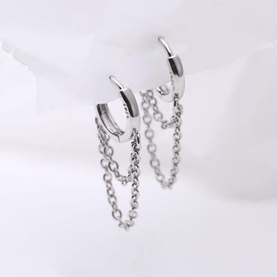 Echt 925 Sterling Zilver Dubbellaags Kwastje Creolen Voor Vrouwen INS Populair Koude Stijl Vrouwen Mode Sieraden Flyleaf Nieuw