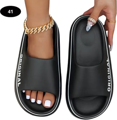 Livano Badslippers Dames - Comfortabel - Flip Flops - Sauna - Zomer - Zwart - Maat 41