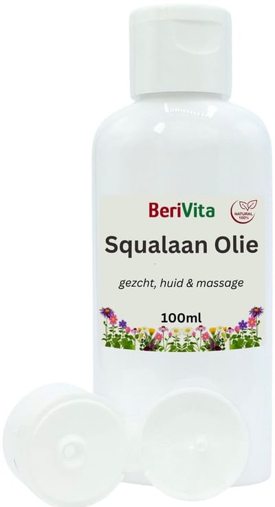 Squalaan Olie 100ml Flacon - Huidolie uit Olijven - 100% Plantaardig - Squalane Oil