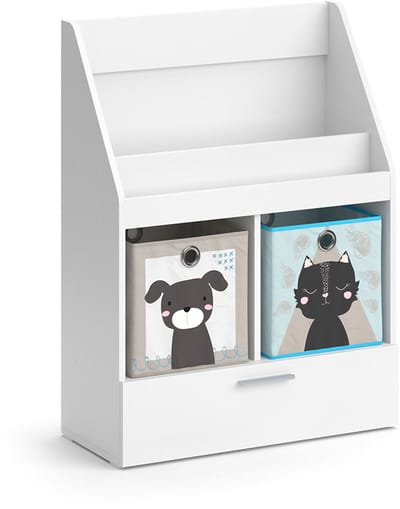 Vicco Luigi Kinderboekenkast – 72 x 96.2 cm met lade en 2 vouwdozen opt.3 Wit