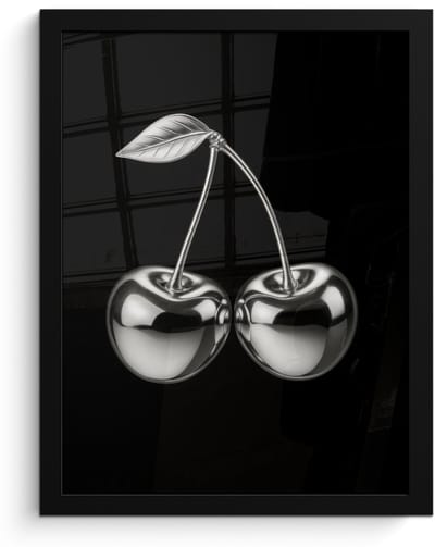 Poster in lijst - Fotolijst 30x40 cm - Posters - Kers - Luxueus - Metallic - Posterlijst zwart - Decoratie - Wanddecoratie woonkamer - Muurdecoratie slaapkamer