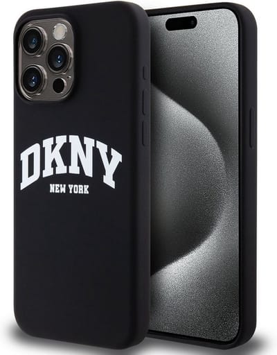 DKNY Silicone Arch Logo Back Case (MagSafe Compatible) - Geschikt voor Apple iPhone 13 Pro (6.1") - Zwart