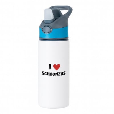 Hacebo® - I love schoonzus waterfles met rietje blauw - Zus - de liefste schoonzus - verjaardag - cadeautje voor zus - zus artikelen - kado - geschenk - water fles - 650ML