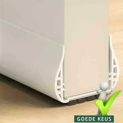 @ Lu’s Today® – Basic Household Essentials – Siliconen Deurafdichting – 93 cm – Wit – Energiebesparende Tochtstopper – Dubbele Afdichting – Zelfklevend – Geluidsreductie