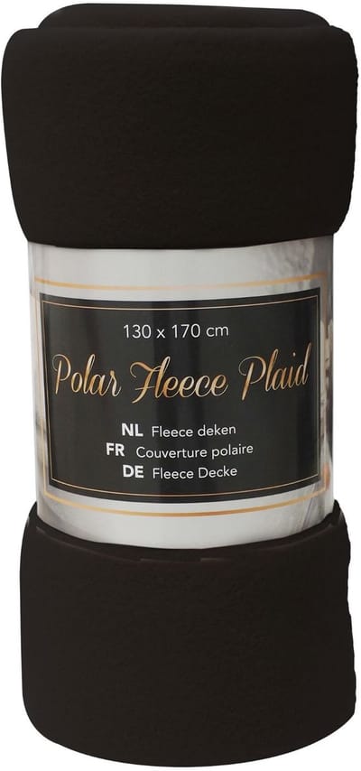 Dutch House Zwarte Fleece deken Plaid 130x170 CM Deken Voor Op De Bank
