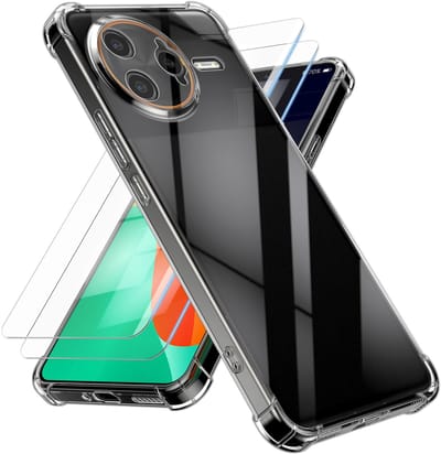 kalibri telefoonhoesje geschikt voor Xiaomi Poco F7 Ultra hoesje - Smartphone case met 2x screenprotectors - Mobiele telefoon cover in transparant