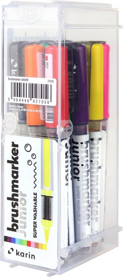 Karin Brushmarker Junior Set 11 kleuren + Blender