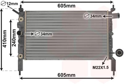Van Wezel - RADIATOR VOOR OPEL ASTRA F 1991-1998 1300115