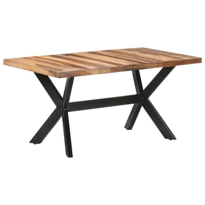 vidaXL - Eettafel - 160x80x75 - cm - massief - hout - met - honingkleurige - afwerking
