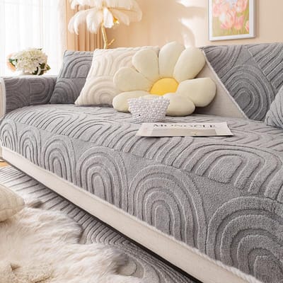 Verdikken Pluche Bankhoezen Antislip Bankmat Winter Warm Wasbare Bankhoezen voor Woonkamer Effen Kleur Zachte Bankhanddoek 70x70cm 1pcs