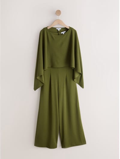 Next - Dames - Jersey jumpsuit met cape - Tall - Groen