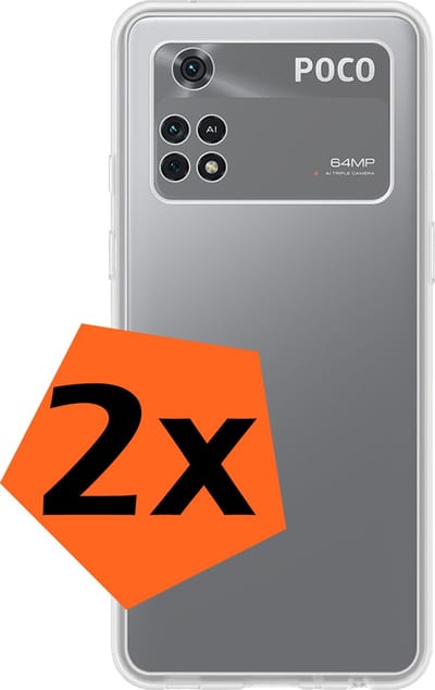 Hoes - 2 Stuks - Geschikt voor Xiaomi Poco X4 Pro 5G - Sterk & Shockproof - Case Siliconen - Back Cover - Telefoon Hoes - Transparant